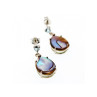 925 Sterling Silver Haliotis & Topaz Stud Earrings