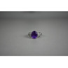 925 Sterling Silver Amethyst & Colorless Topaz Ring Size 6.5