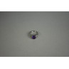 925 Sterling Silver Amethyst & Colorless Topaz Ring Size 6.5