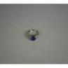 925 Sterling Silver Amethyst & Colorless Topaz Ring Size 6.5