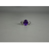 925 Sterling Silver Amethyst & Colorless Topaz Ring Size 6.5
