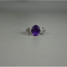 925 Sterling Silver Amethyst & Colorless Topaz Ring Size 6.5