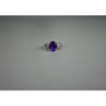 925 Sterling Silver Amethyst & Colorless Topaz Ring Size 6.5