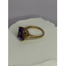 10K YELLOW GOLD AMETHYST & DIAMONDS RING SIZE 6.5