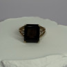 10K Yellow Gold Brown Tourmaline & Diamonds Ring Size 6