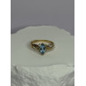 10K YELLOW GOLD BLUE TOPAZ RING SIZE 6.8