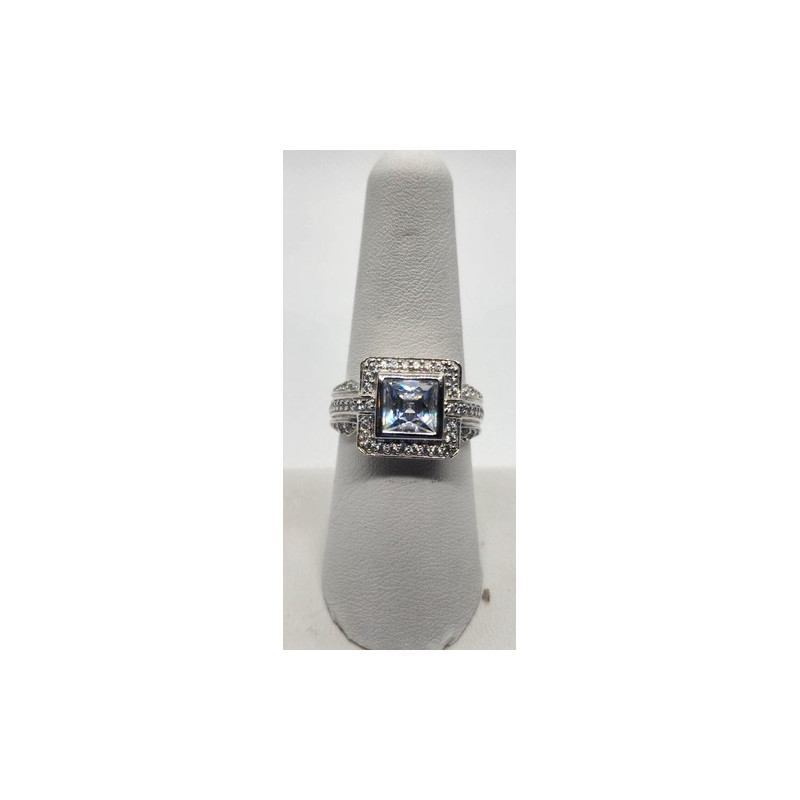 925 Sterling Silver CZ Ring Size 8