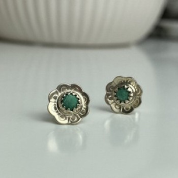 925 Sterling Silver Malachite Stud Earrings