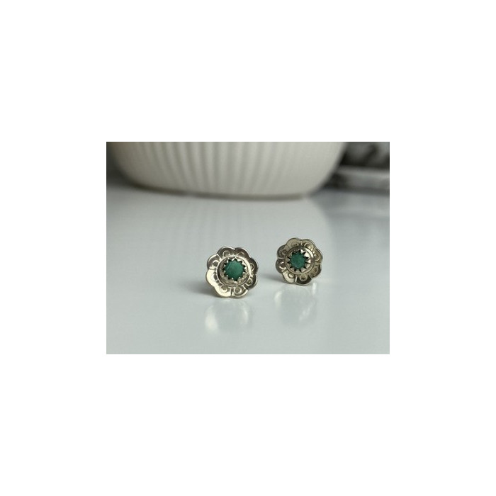 925 Sterling Silver Malachite Stud Earrings
