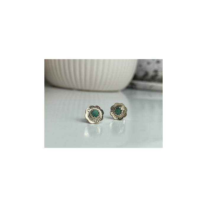 925 Sterling Silver Malachite Stud Earrings
