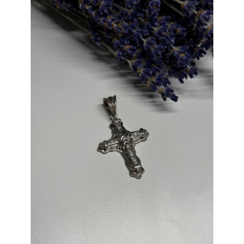 925 Sterling Silver CZ Cross Length 48 Mm