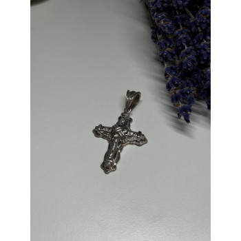 925 Sterling Silver CZ Cross Length 48 Mm