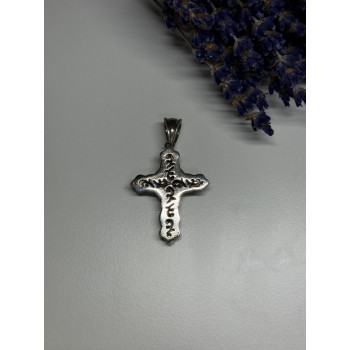 925 Sterling Silver CZ Cross Length 48 Mm