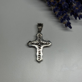 925 Sterling Silver CZ Cross Length 48 Mm