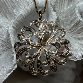 925 Sterling Silver Gold Plated Wild Flower Necklace