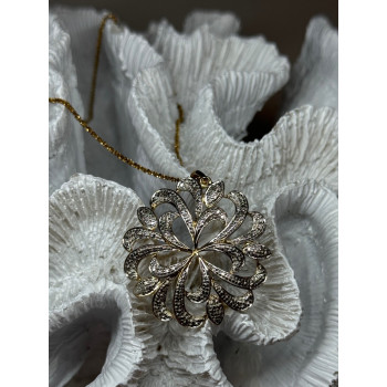 925 Sterling Silver Gold Plated Wild Flower Necklace