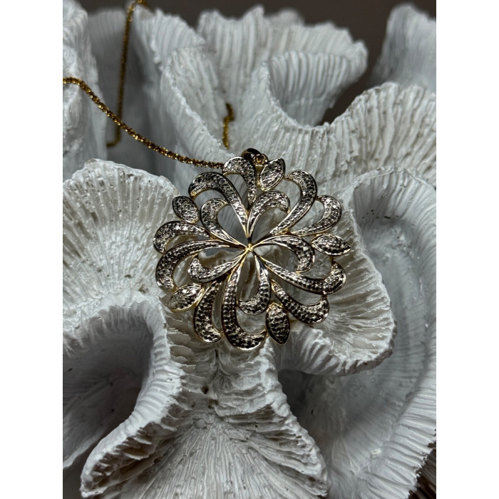 925 Sterling Silver Gold Plated Wild Flower Necklace