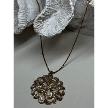 925 Sterling Silver Gold Plated Wild Flower Necklace