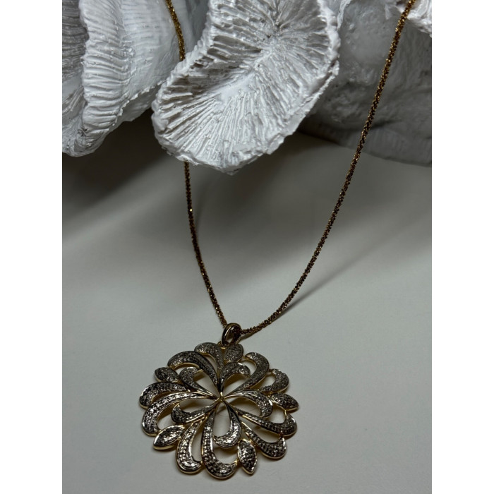 925 Sterling Silver Gold Plated Wild Flower Necklace