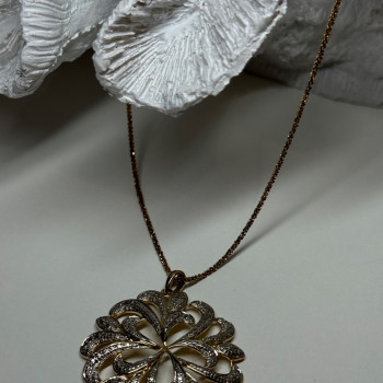 925 Sterling Silver Gold Plated Wild Flower Necklace