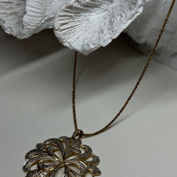 925 Sterling Silver Gold Plated Wild Flower Necklace