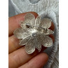 925 Sterling Silver Flower Brooch Length 1.8 Inch