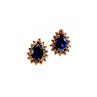 925 Sterling Silver Gold Plated Sapphires & CZ Earrings