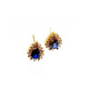 925 Sterling Silver Gold Plated Sapphires & CZ Earrings