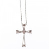 10K White Gold Diamonds Chain With Cross