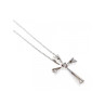 10K WHITE GOLD DIAMONDS CHAIN WITH CROSS