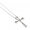 10K White Gold Diamonds Chain With Cross
