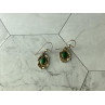 Vintage 925 Sterling Silver Malachite Earrings