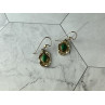 Vintage 925 Sterling Silver Malachite Earrings