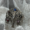 925 Sterling Silver Spinel Brooch Length 1.5 Inch