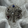 925 Sterling Silver Spinel Brooch Length 1.5 Inch
