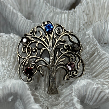 925 Sterling Silver Spinel Brooch Length 1.5 Inch