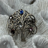 925 Sterling Silver Spinel Brooch Length 1.5 Inch