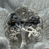 925 Sterling Silver Spinel Brooch Length 1.5 Inch