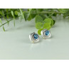 925 STERLING SILVER BLUE TOPAZ STUD EARRINGS