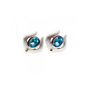 925 STERLING SILVER BLUE TOPAZ STUD EARRINGS