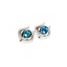 925 STERLING SILVER BLUE TOPAZ STUD EARRINGS