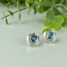 925 Sterling Silver Blue Topaz Stud Earrings