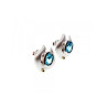 925 STERLING SILVER BLUE TOPAZ STUD EARRINGS