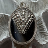Vintage 925 Sterling Silver Agate Pendant Length 2.3 Inch