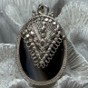 Vintage 925 Sterling Silver Agate Pendant Length 2.3 Inch