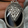 Vintage 925 Sterling Silver Agate Pendant Length 2.3 Inch