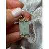 925 Sterling Silver Gold Plated Jadeite Pendant Length 1.5 Inch