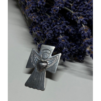 925 Sterling Silver Angel Heart Brooch