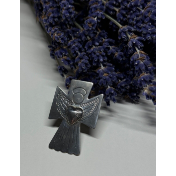 925 Sterling Silver Angel Heart Brooch