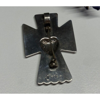 925 Sterling Silver Angel Heart Brooch